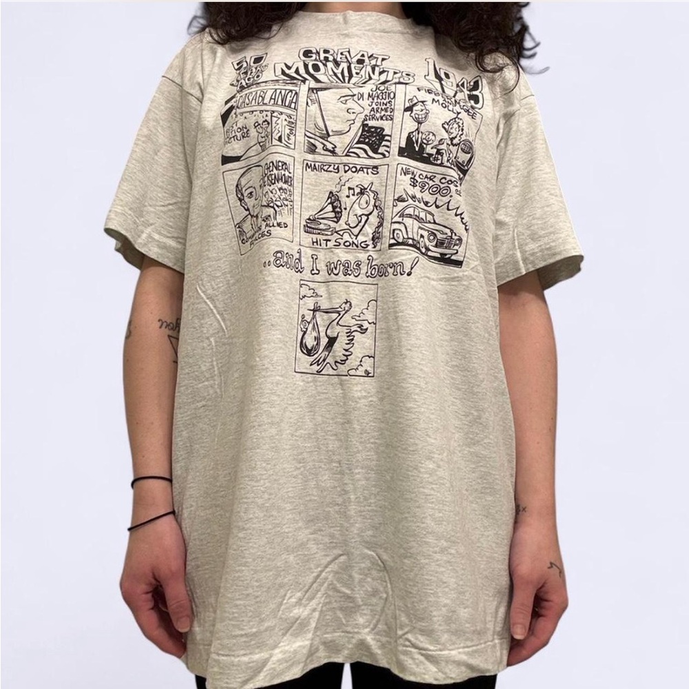 Vintage 1993 "Great Moments 1943" 50th Birthday Graphic T-Shirt